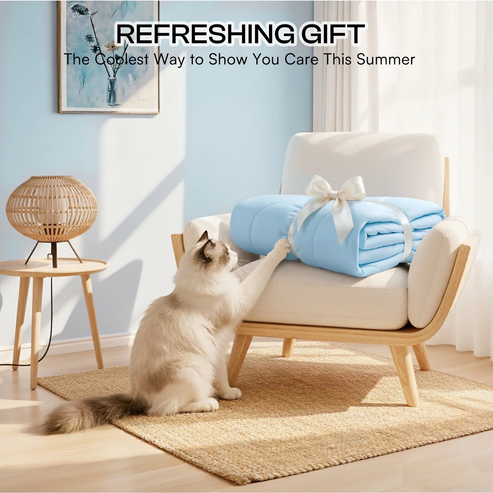 Premium Cooling Dog Blanket Washable Q-MAX>0.5 Small - Medium - Large 