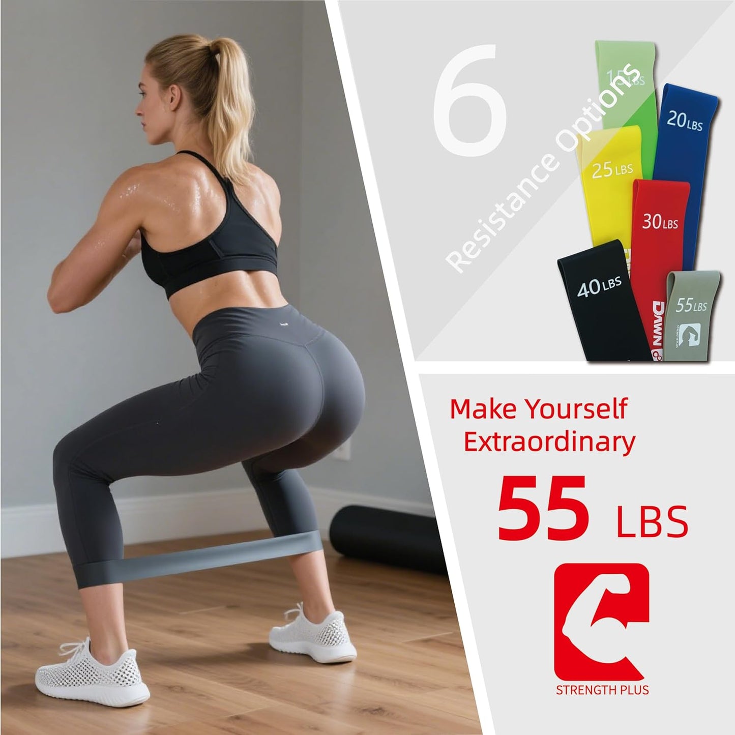 6-Levels Resistance Exercise Loop Bands Set 