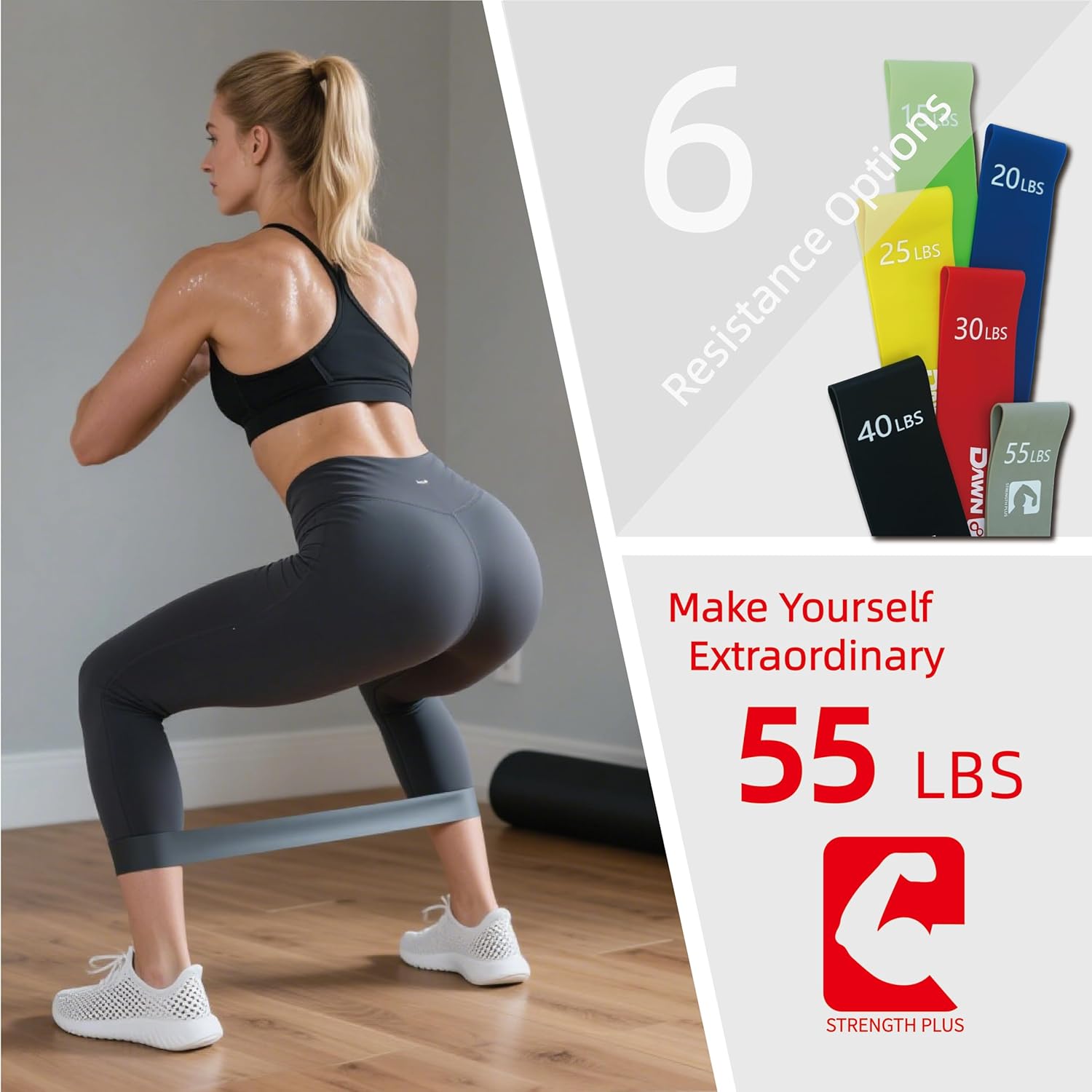 6-Levels Resistance Exercise Loop Bands Set 