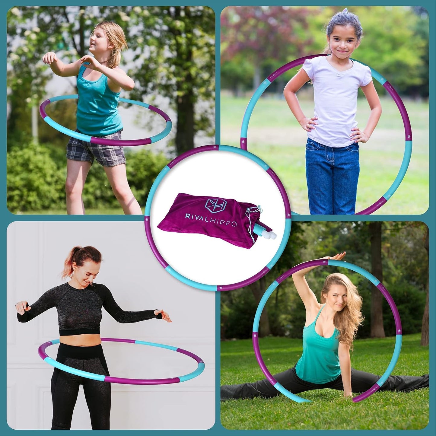 Detachable and Adjustable Weighted Hula Hoop for Adult 