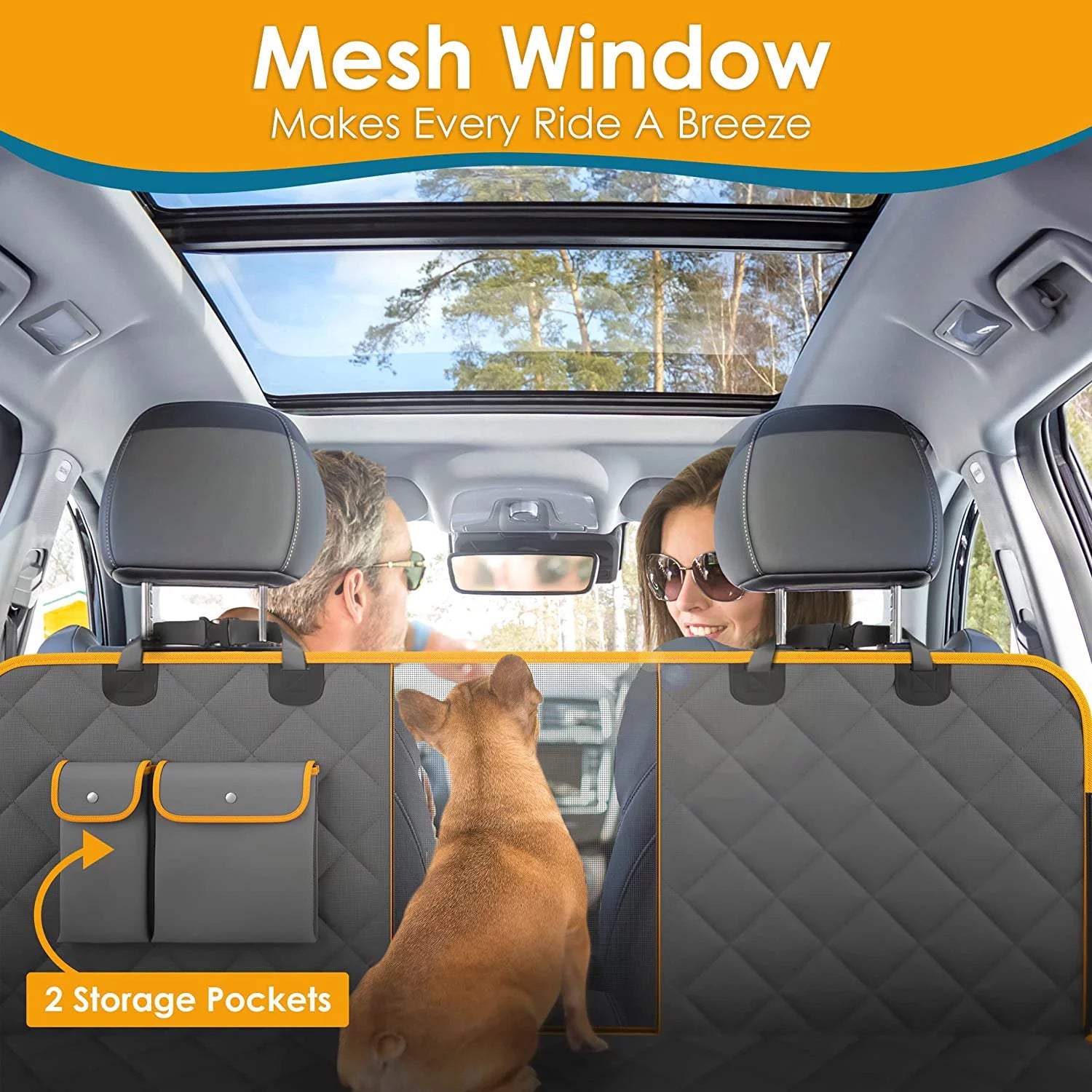 Dog Car Seat Cover, Waterproof & Nonslip Back Seat 