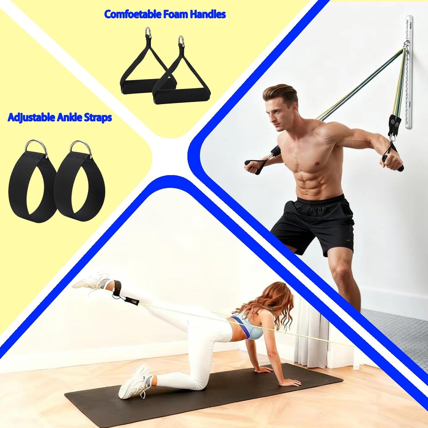 Resistance Band Wall Mount System ( with 2 Rails and Grey Resistance Band)