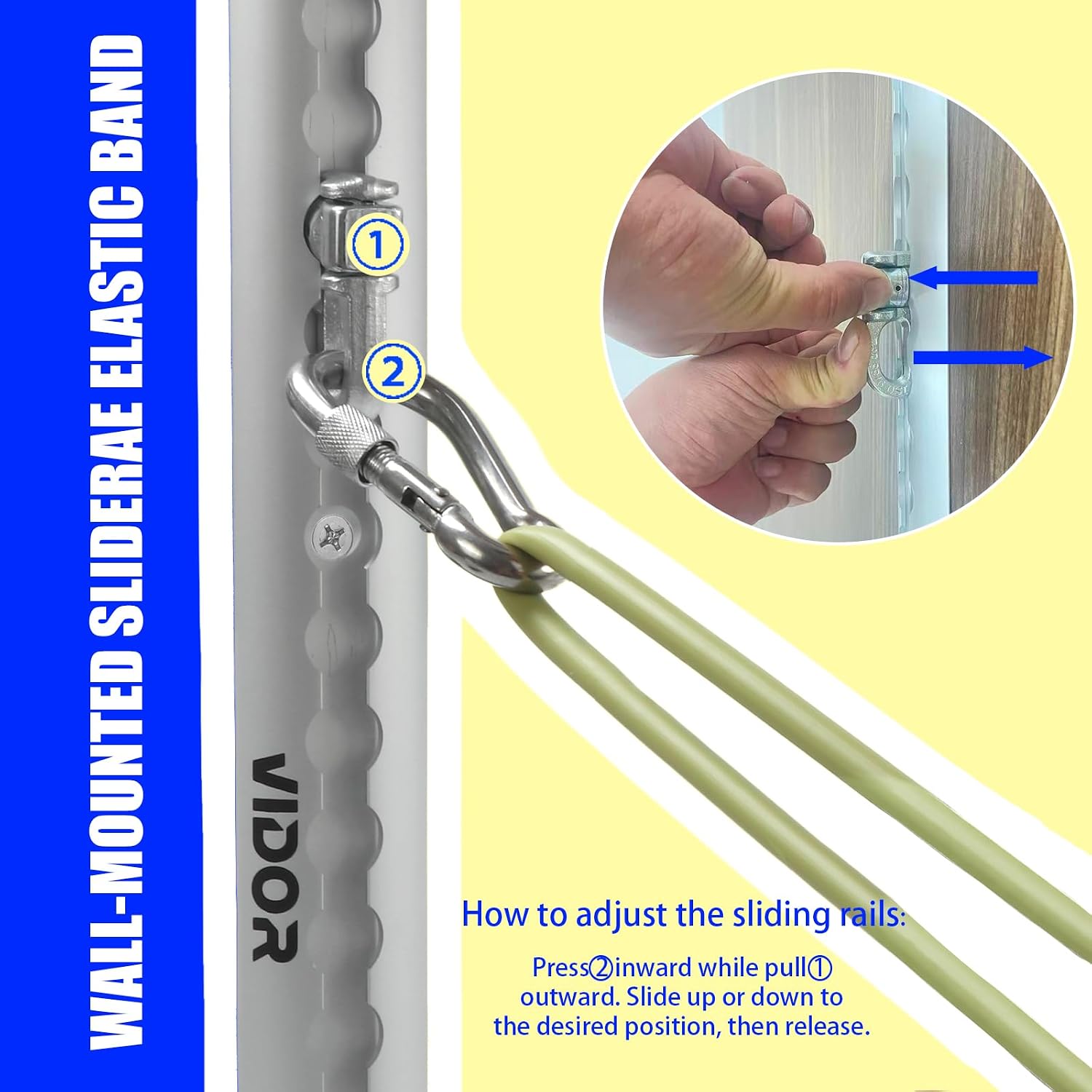 Resistance Band Wall Mount System ( with 2 Rails and Grey Resistance Band)