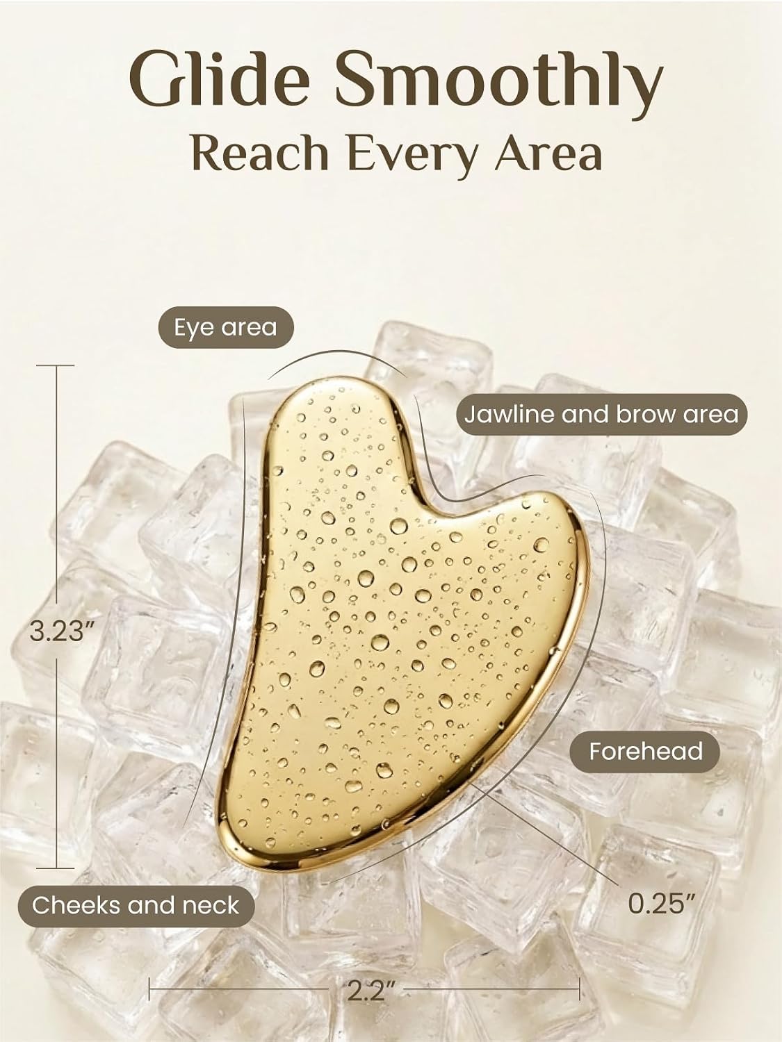 Gua Sha Facial Massage Tool, Skin-Care Gift (Golden)