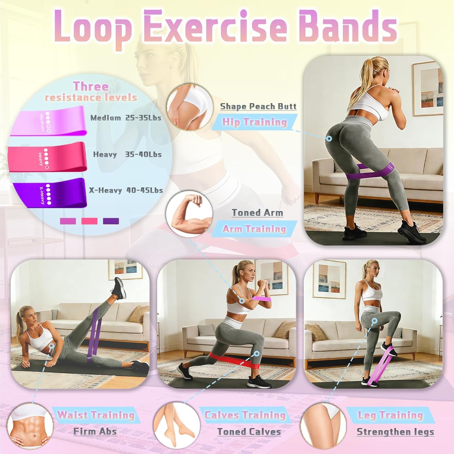 5 Pcs Resistance Bands Set