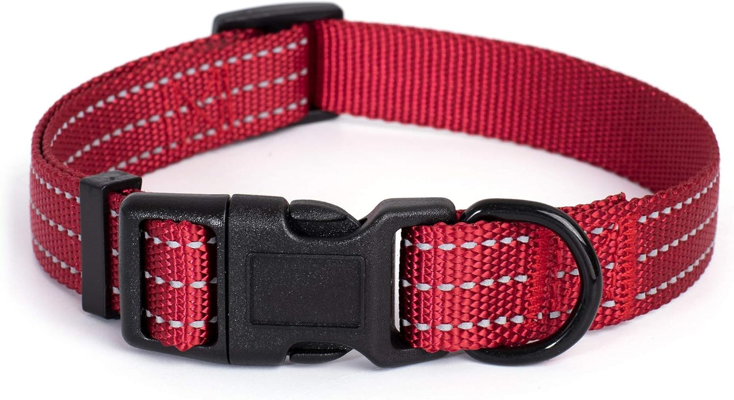 Lightweight Solid Red Collar for Medium Dogs