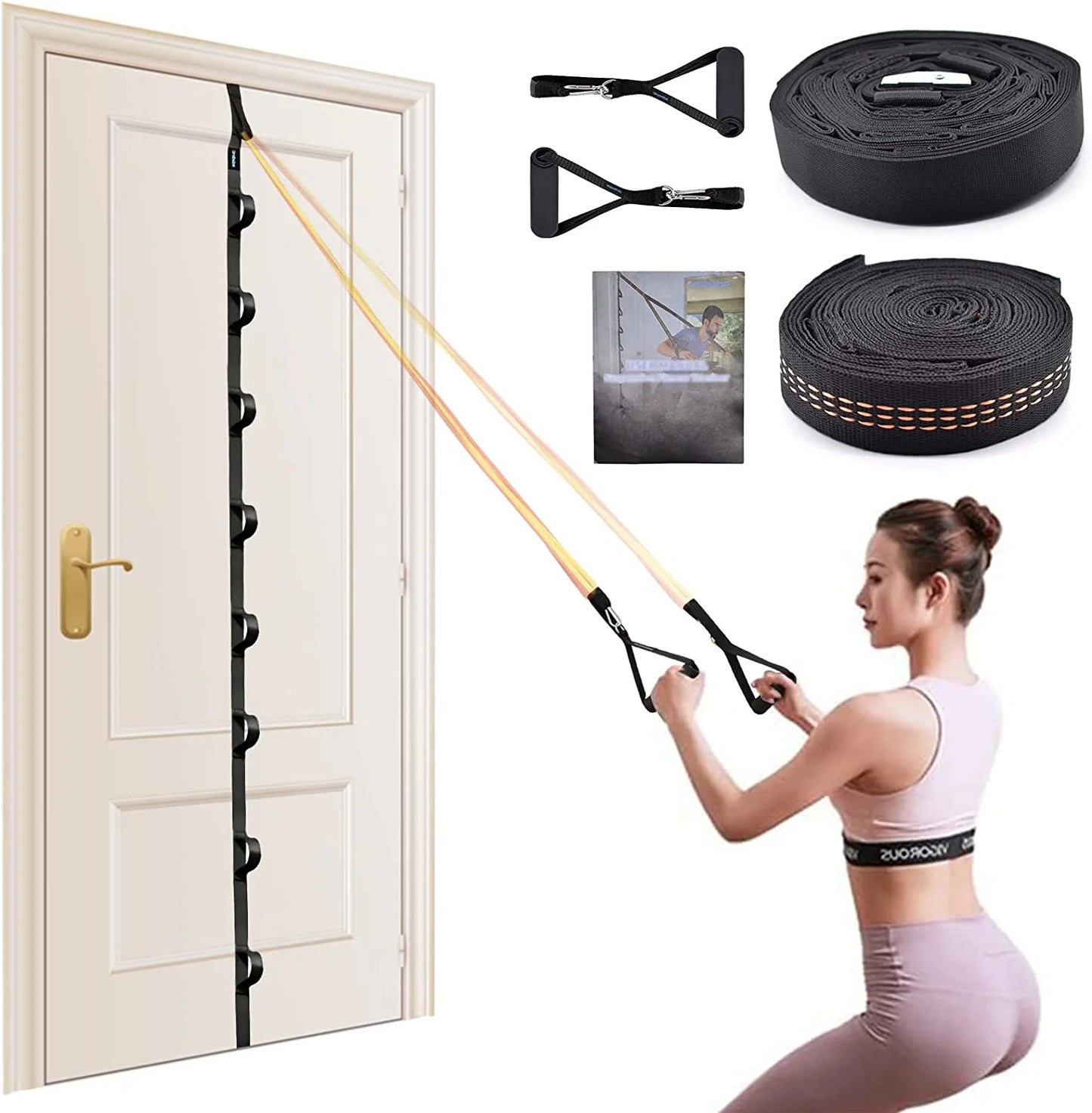 Nylon Door Anchor Strap for Resistance Exercise, Resistance Bands  Portable Home Gym.Punching-Free