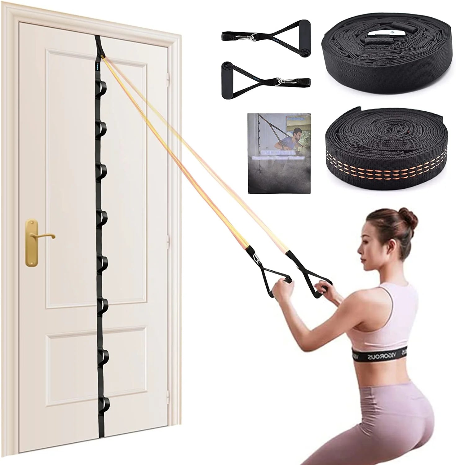 Nylon Door Anchor Strap for Resistance Exercise, Resistance Bands  Portable Home Gym.Punching-Free