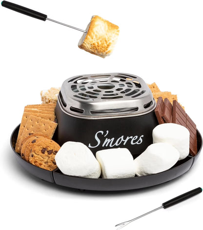 Electric Smore Maker with 4 Marshmallows Roasting Forks, Black