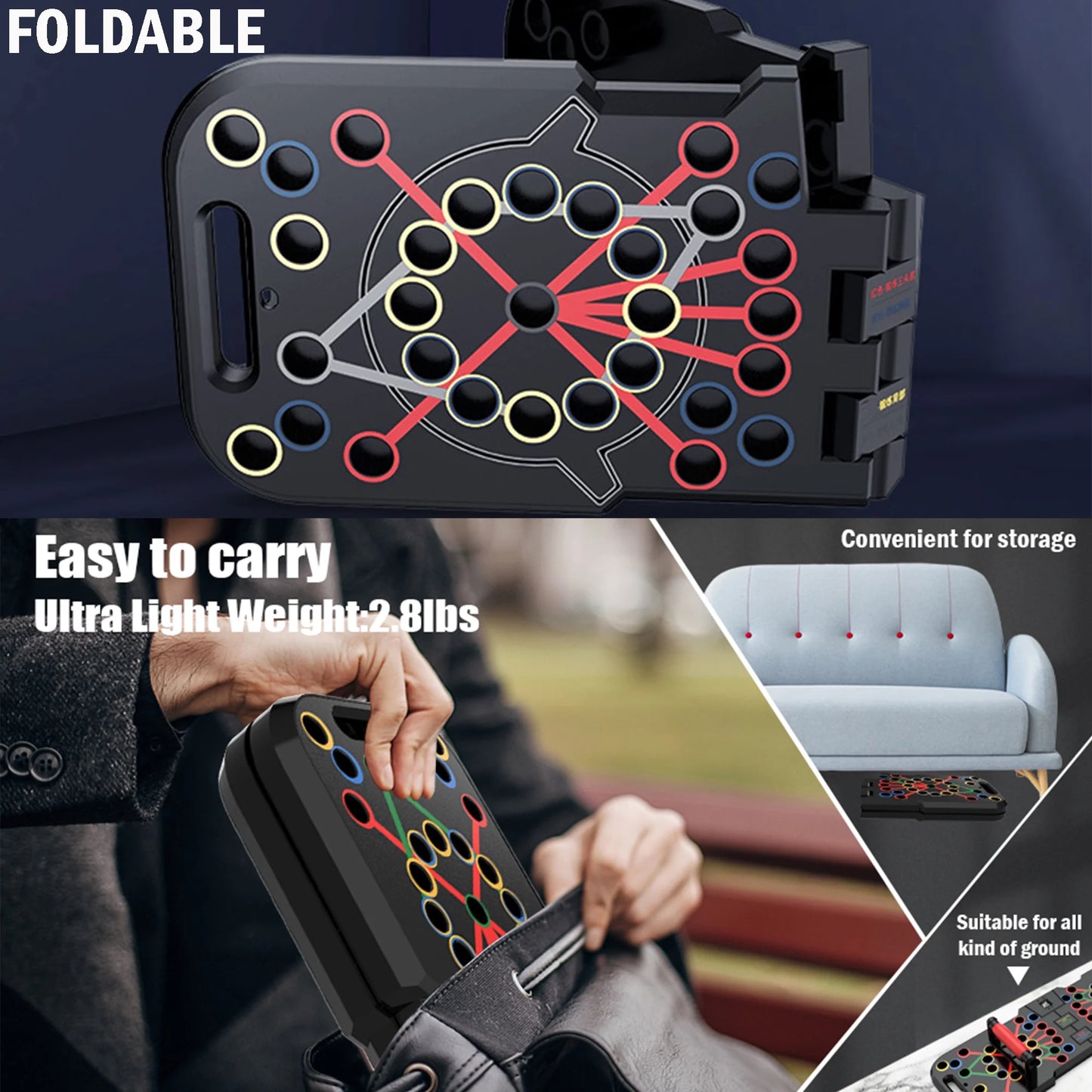 Professional Push Up Board, 60-in-1 Multi-Functional Push Up Bar