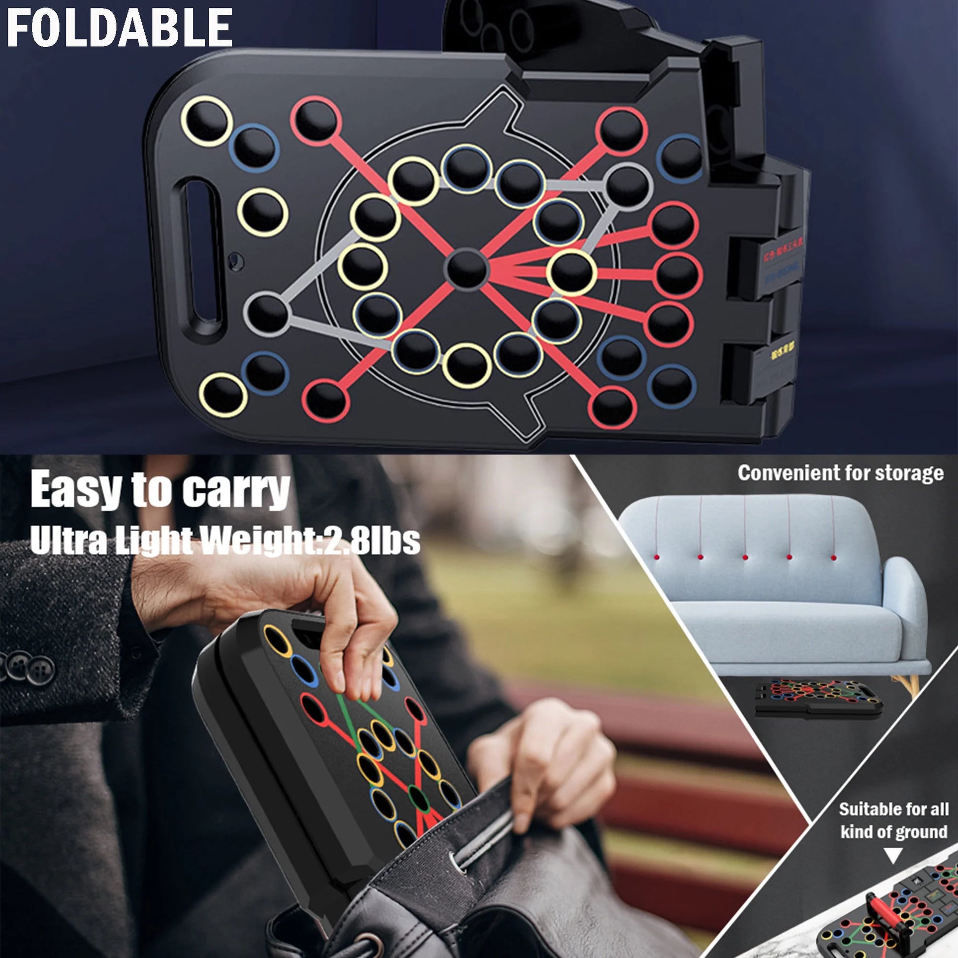 Professional Push Up Board, 60-in-1 Multi-Functional Push Up Bar