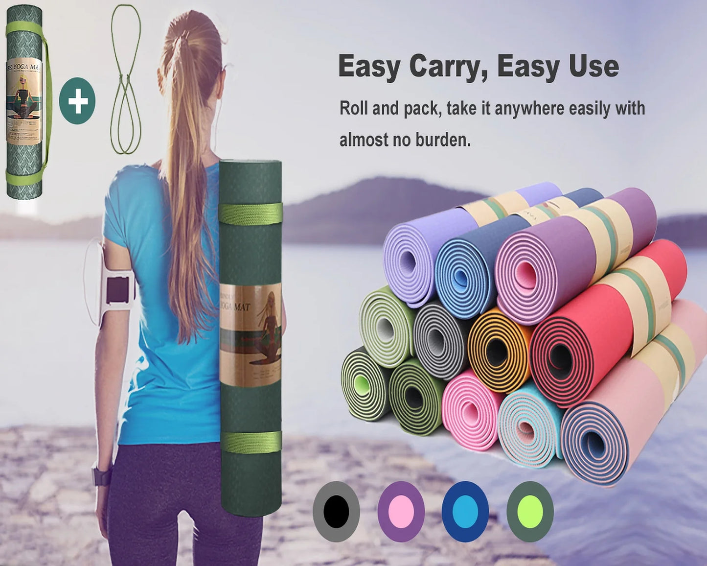 Eco-Friendly Yoga Mat for Exercise and Pilates for Men and Women