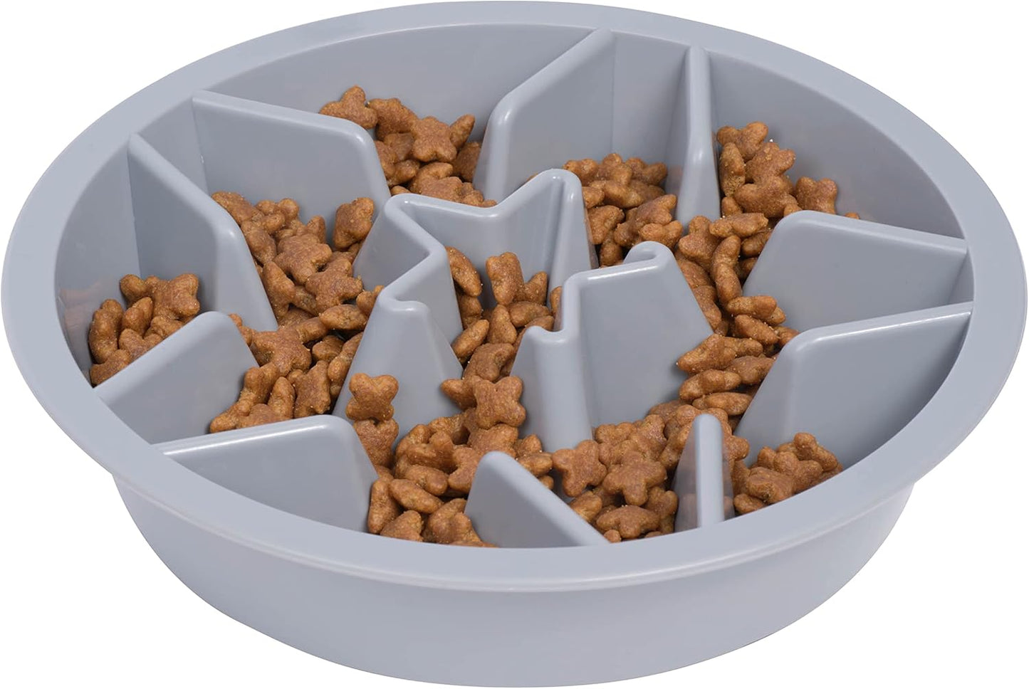 Leash Boss Puzzle Slow Feeder Dog Bowl (2 Cup) - Gray