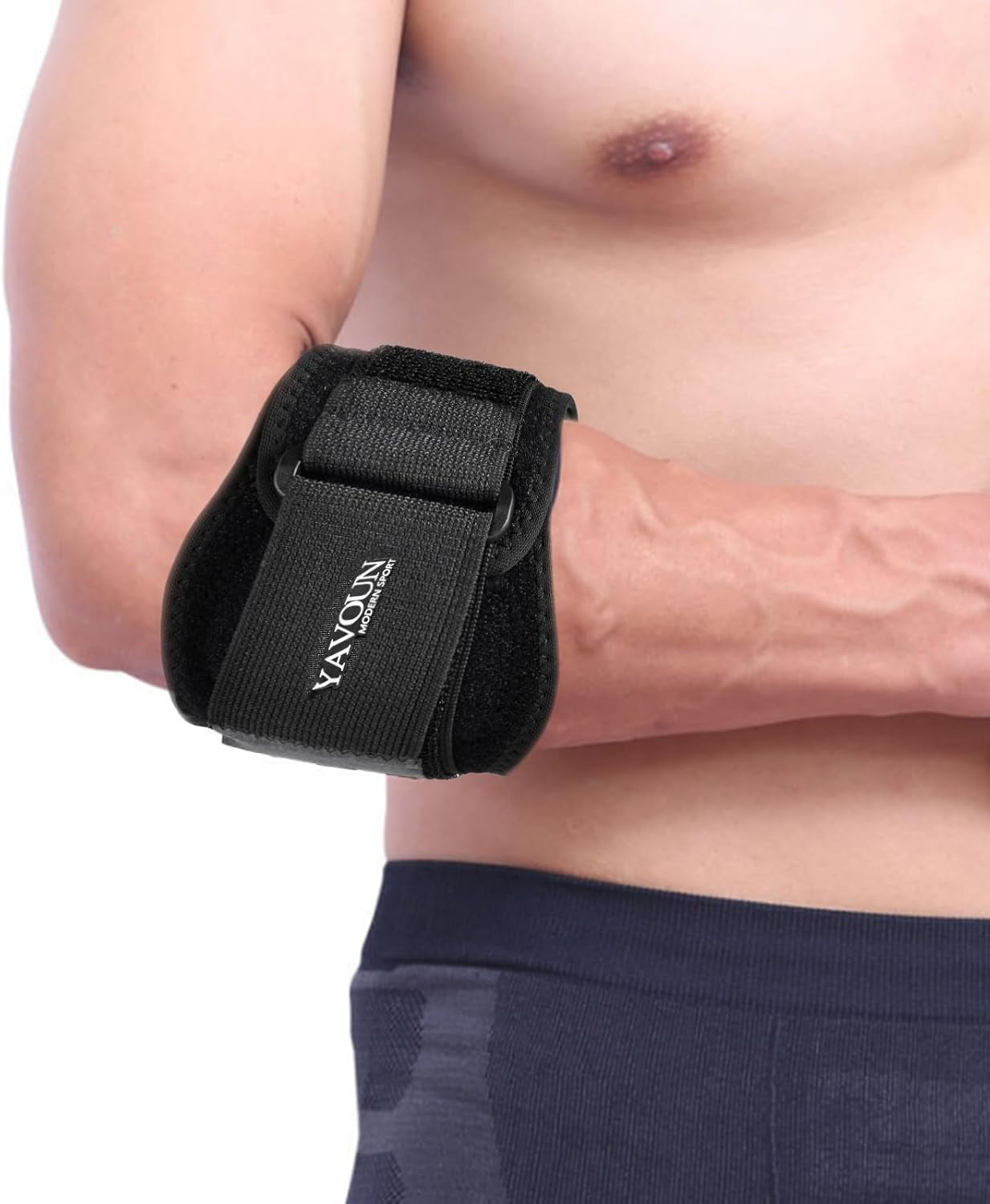 Adjustable Forearm Wraps for Elbow Pain (Black, Size L - XXL)