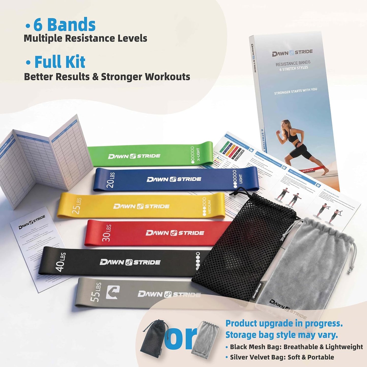 6-Levels Resistance Exercise Loop Bands Set 
