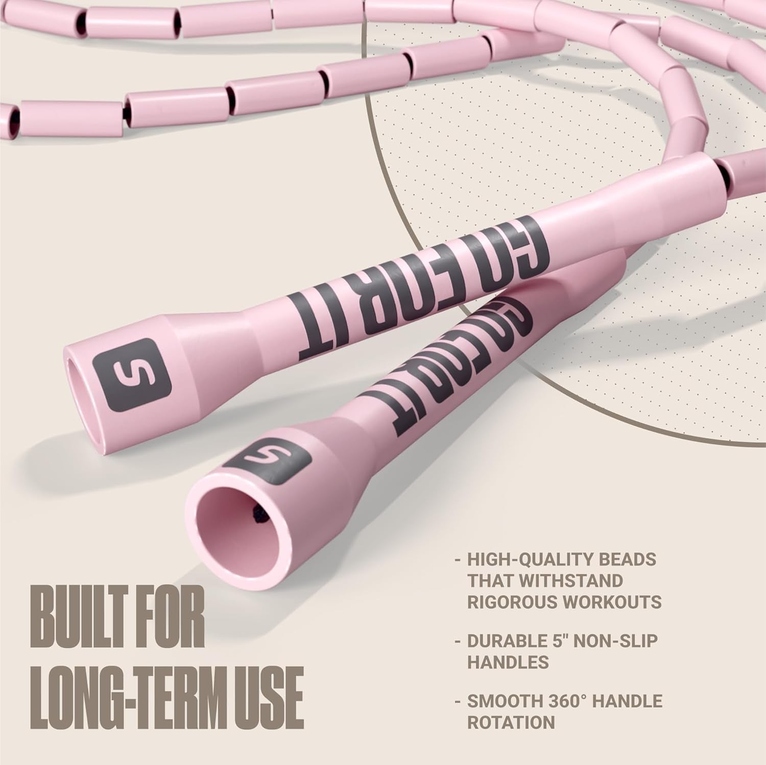 Sportbit Custom-Fit Beaded Jump Rope 