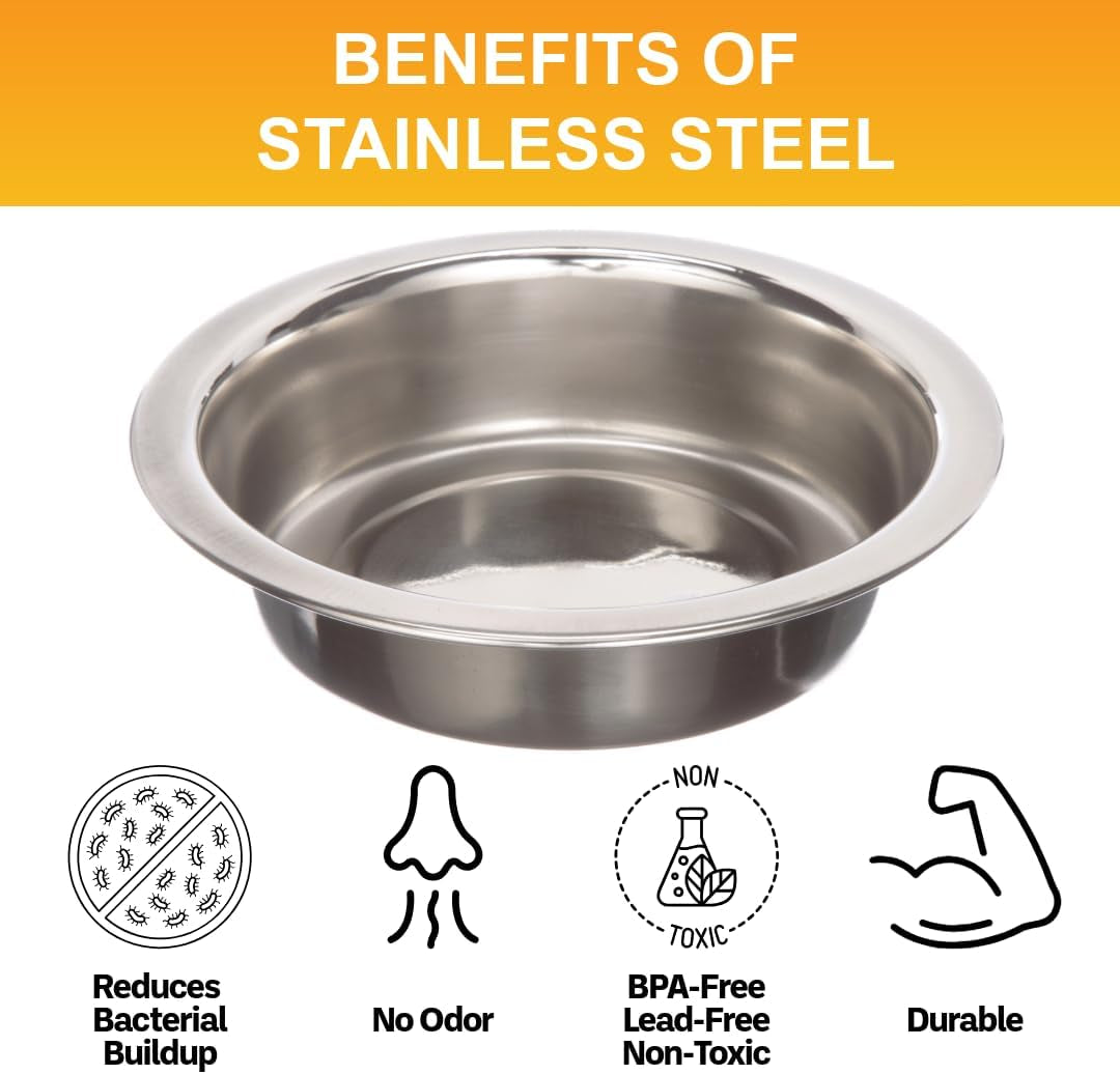 Neater Pet Brands Stainless Steel Shallow Cat Bowls, 8 oz. Capacity
