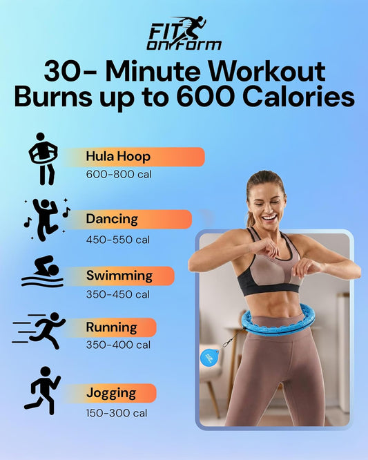 FIT ON Form Infinity Weighted Hula Hoop for Adults Weight Loss