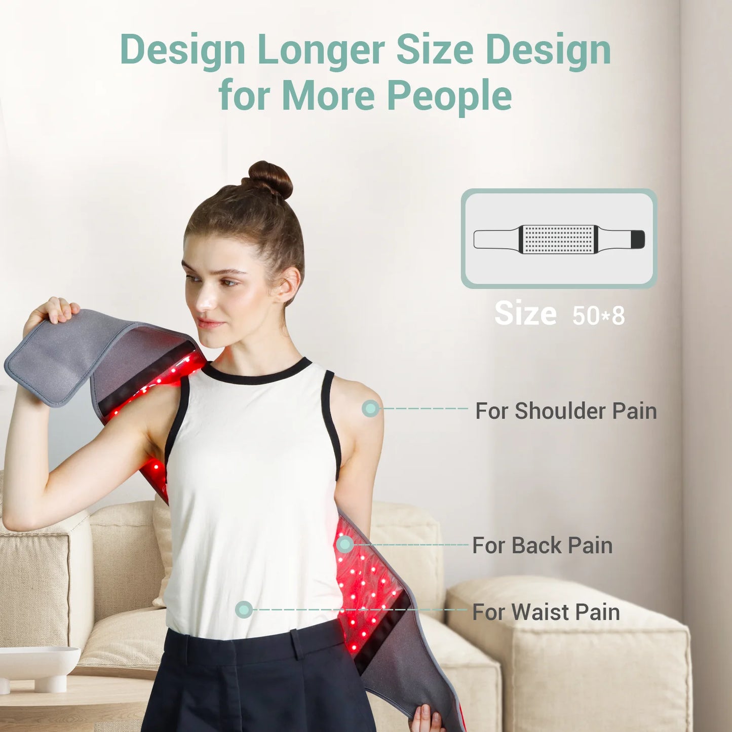 Red Light Pad for Back Waist with 126 LEDs Home  Use