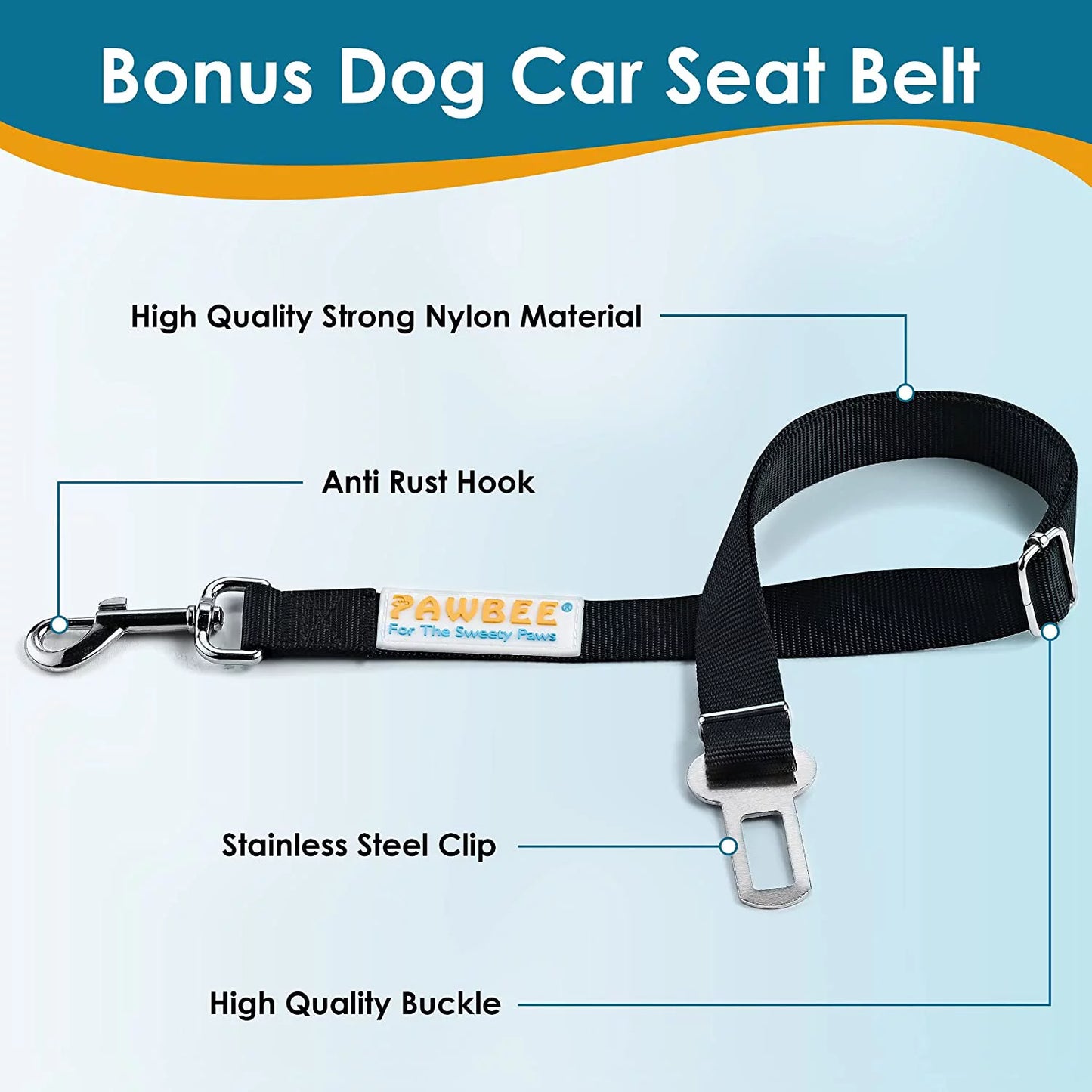 Dog Car Seat Cover, Waterproof & Nonslip Back Seat 