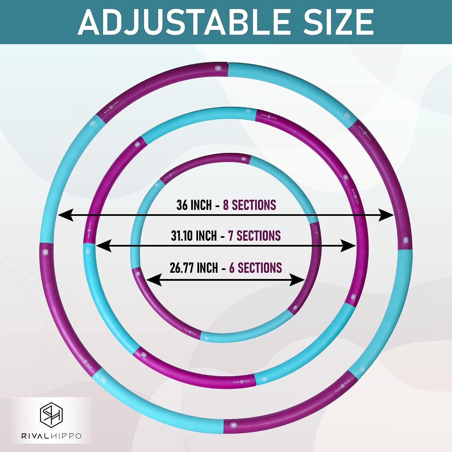 Detachable and Adjustable Weighted Hula Hoop for Adult 