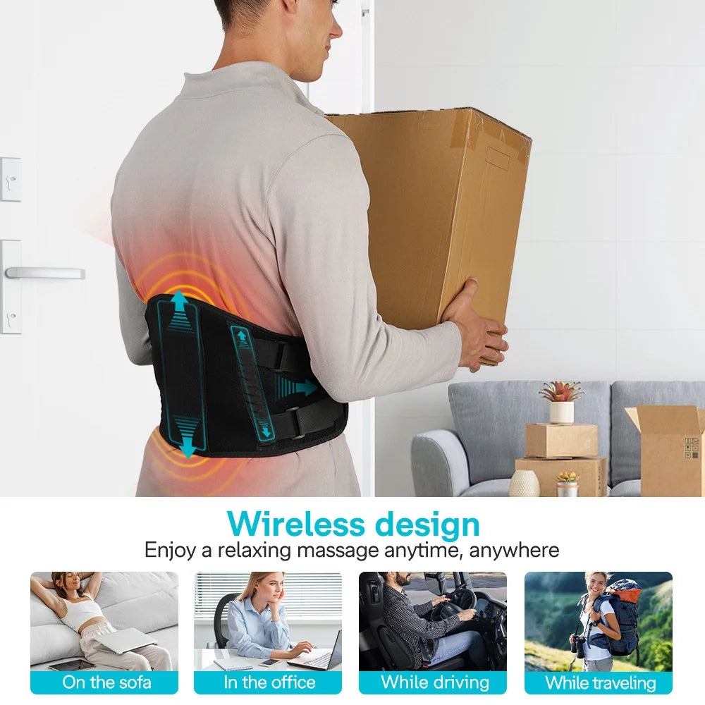 Cordless Heating Pad for Back Pain Relief, 67'' (Black)