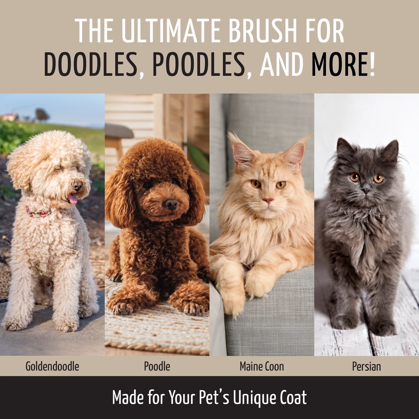 Wooden Slicker Brush for Dogs & Cats, Medium (M), Mint