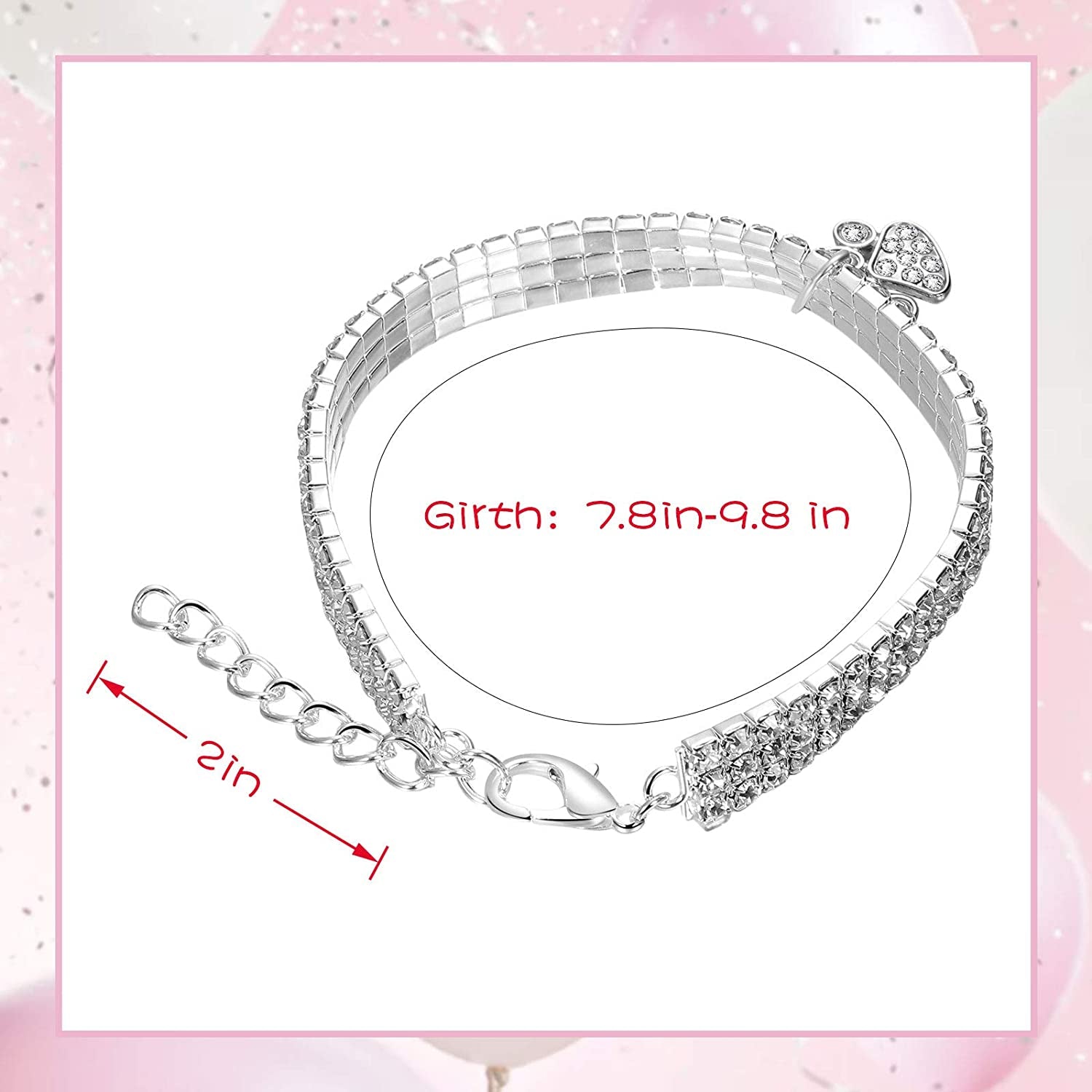 3 Pieces Bling Rhinestones Pet Collars for Small Pet Cat Dogs Puppy (White)