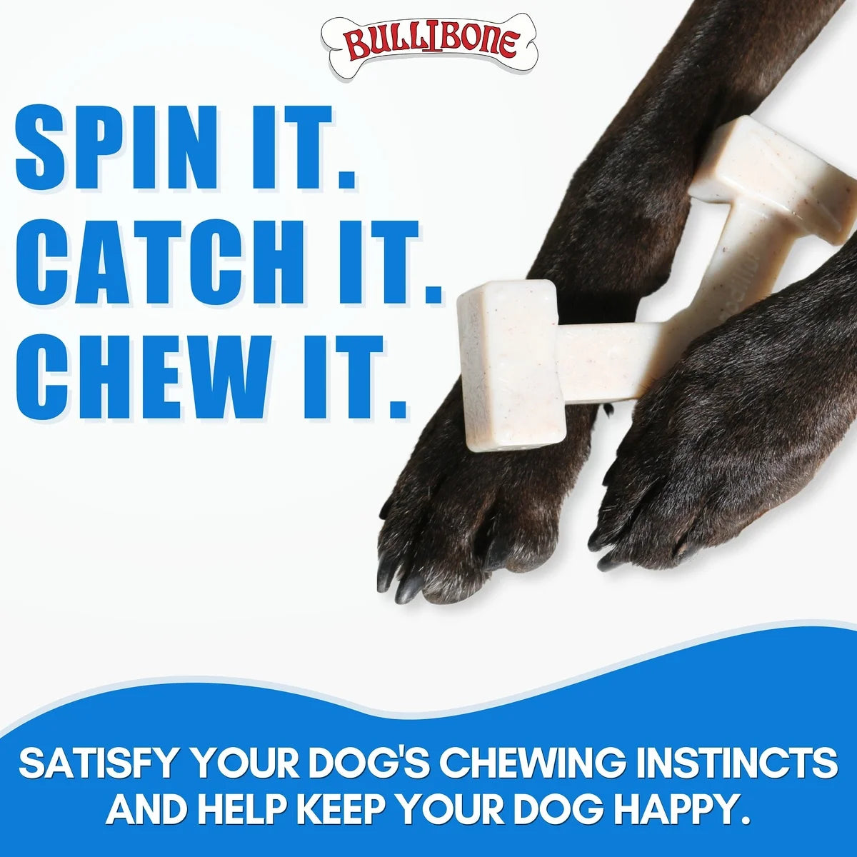 Spin-a-Bone Dog Chew Toy for Dental Health with Bacon Flavor