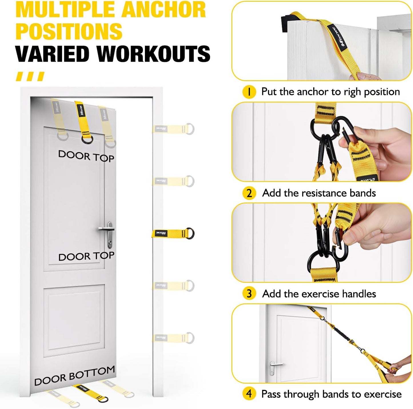 HOXWC Resistance Bands with Handles and Door Anchor for Comprehensive Home Gym Workouts 