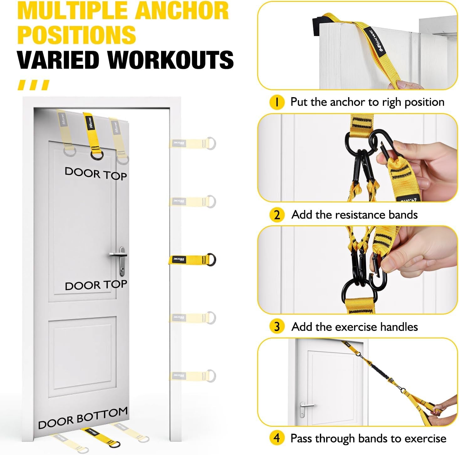 HOXWC Resistance Bands with Handles and Door Anchor for Comprehensive Home Gym Workouts 