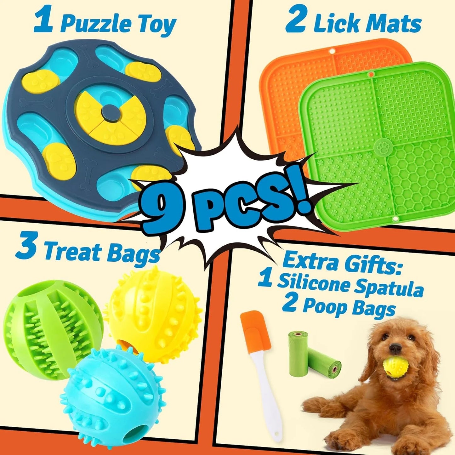 9 Pack Dog Puzzle Toy Set
