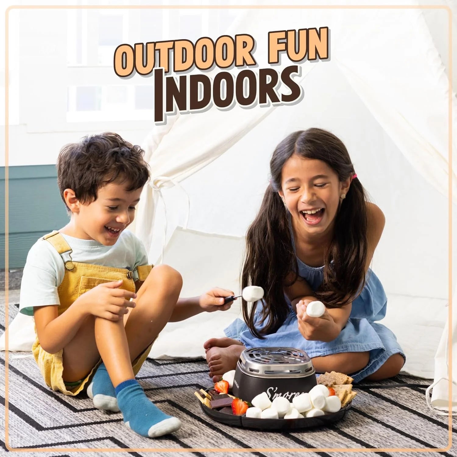 Electric Smore Maker with 4 Marshmallows Roasting Forks, Black