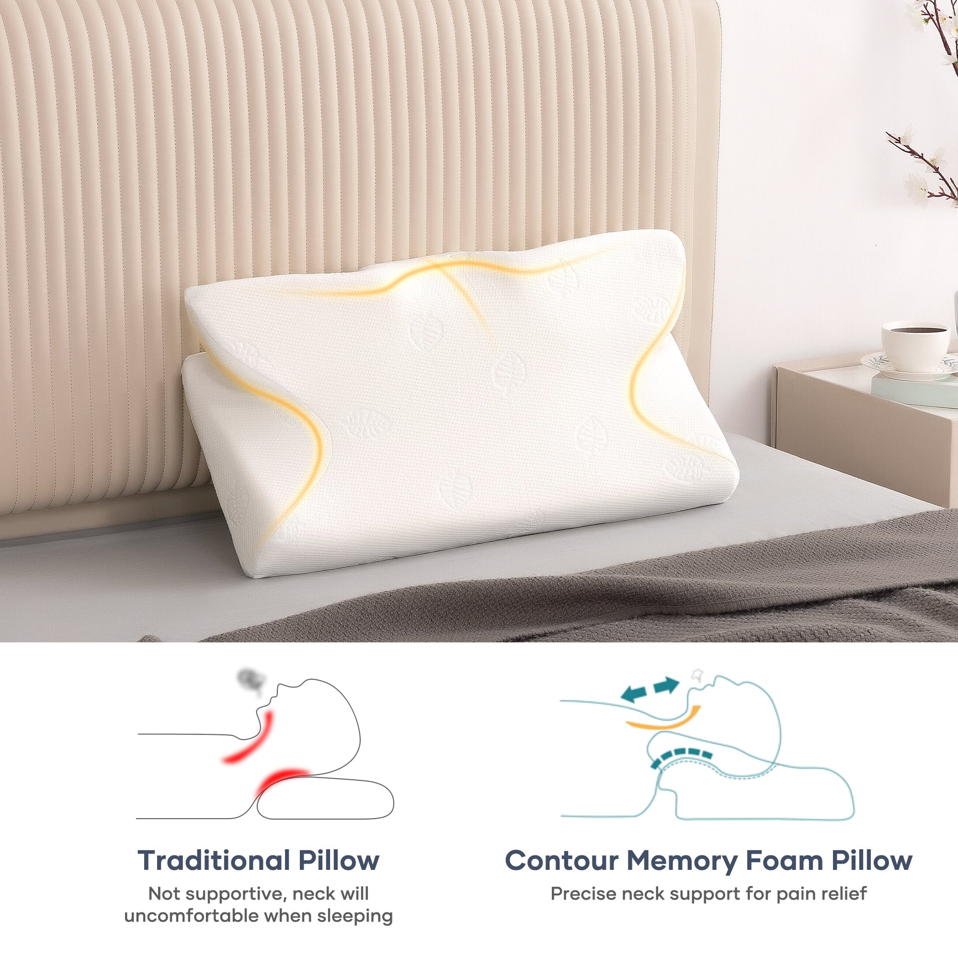 Cervical Pillow Memory Foam Orthopedic 