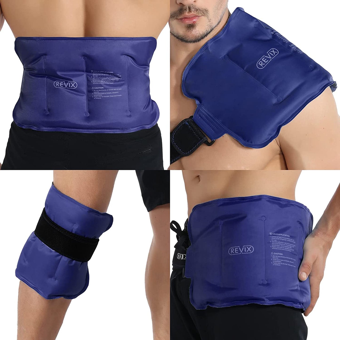 Ice Pack for Injuries Reusable Gel for Lower Back, 16 × 9" Navy