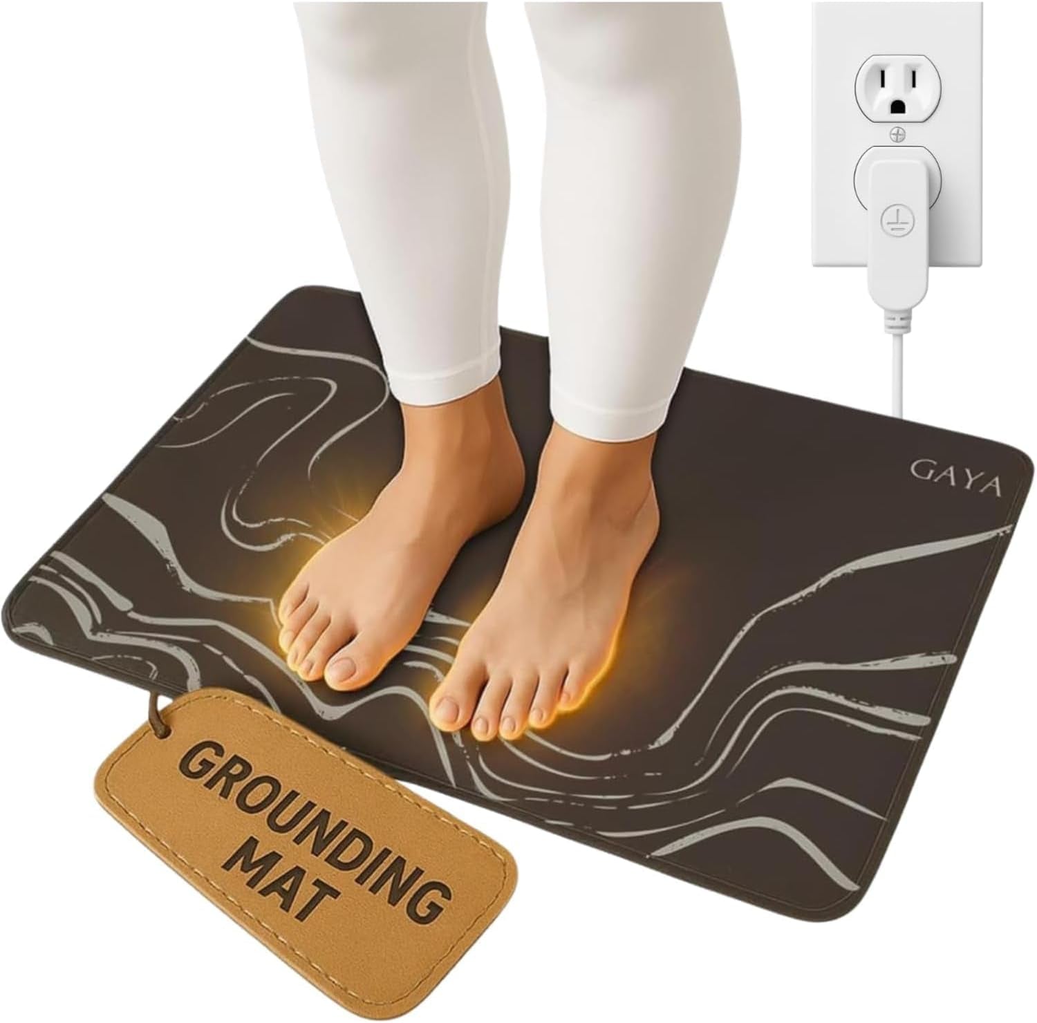 GAYA Grounding Mat for Feet,  Including 15ft Cord, 100K Ohm Resistor, Desk (24''X16'')