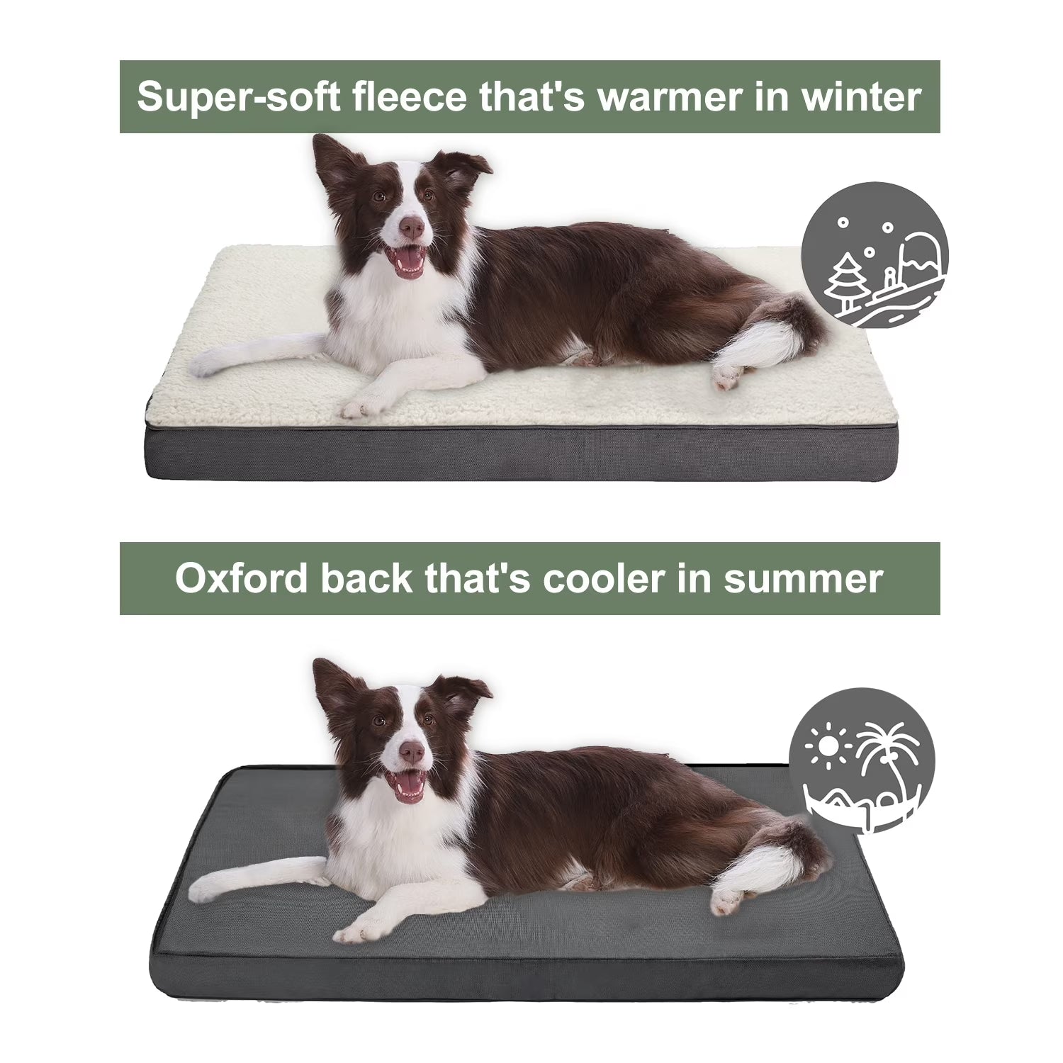 Dog Bed for Large Dogs, Grey White, 36"X27"X3")