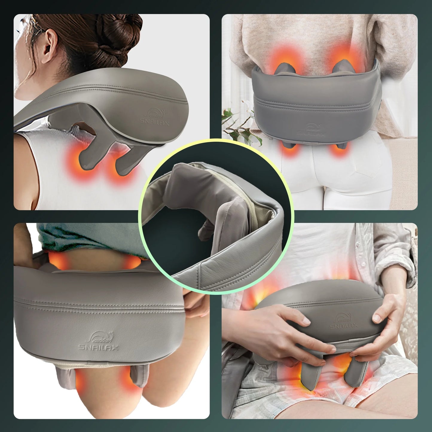 Cordless Shiatsu Neck & Shoulder Massager with Heat for Pain Relief.