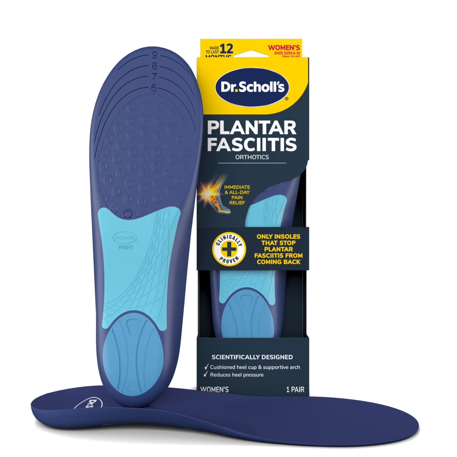 Dr. Scholl's Orthotics for Women (3-Pack), Shoe Sizes 6-10, Includes 1 Pair
