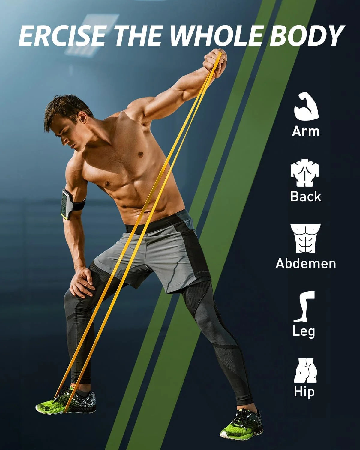 Exercise Bands with 5 Resistance Levels-up to 330 lbs.