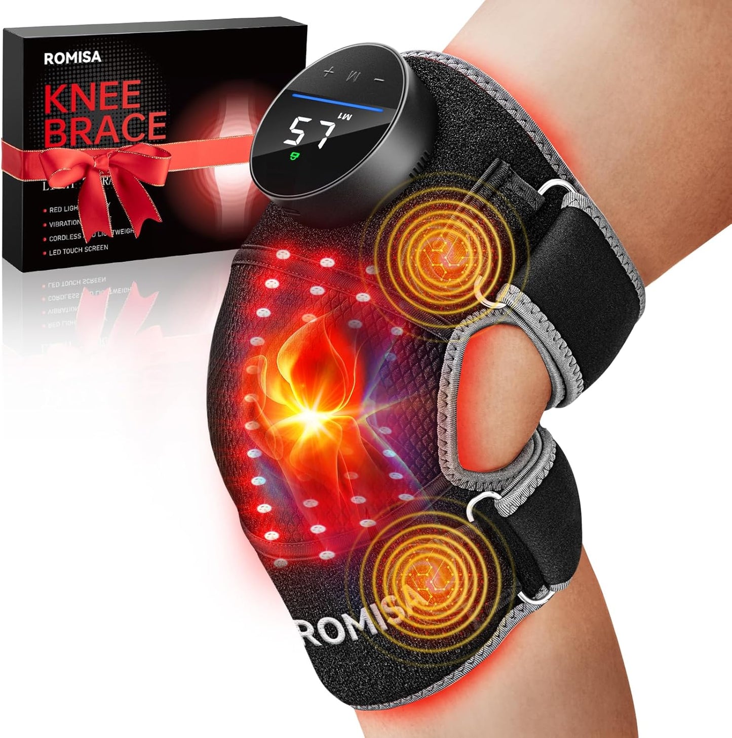 ROMISA Red Light Therapy Knee Brace Vibration