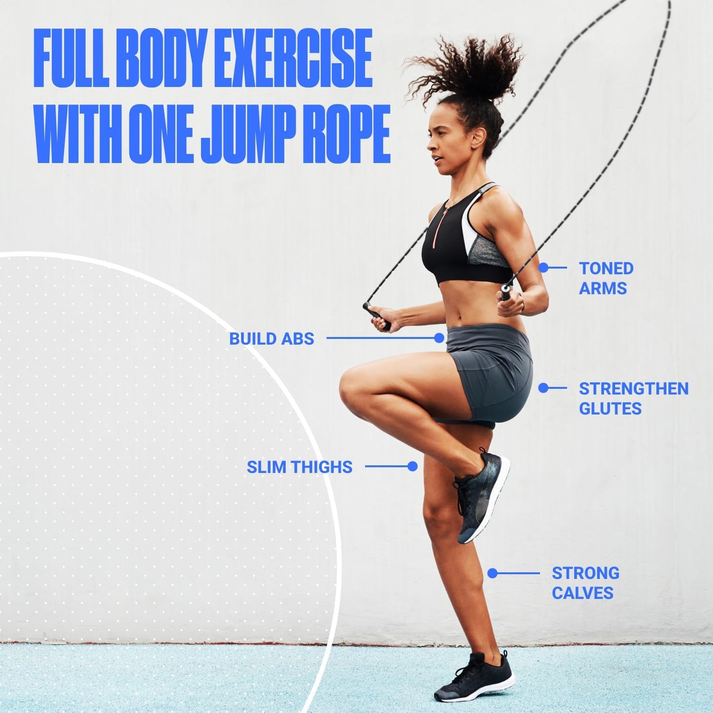 Sportbit Custom-Fit Beaded Jump Rope 