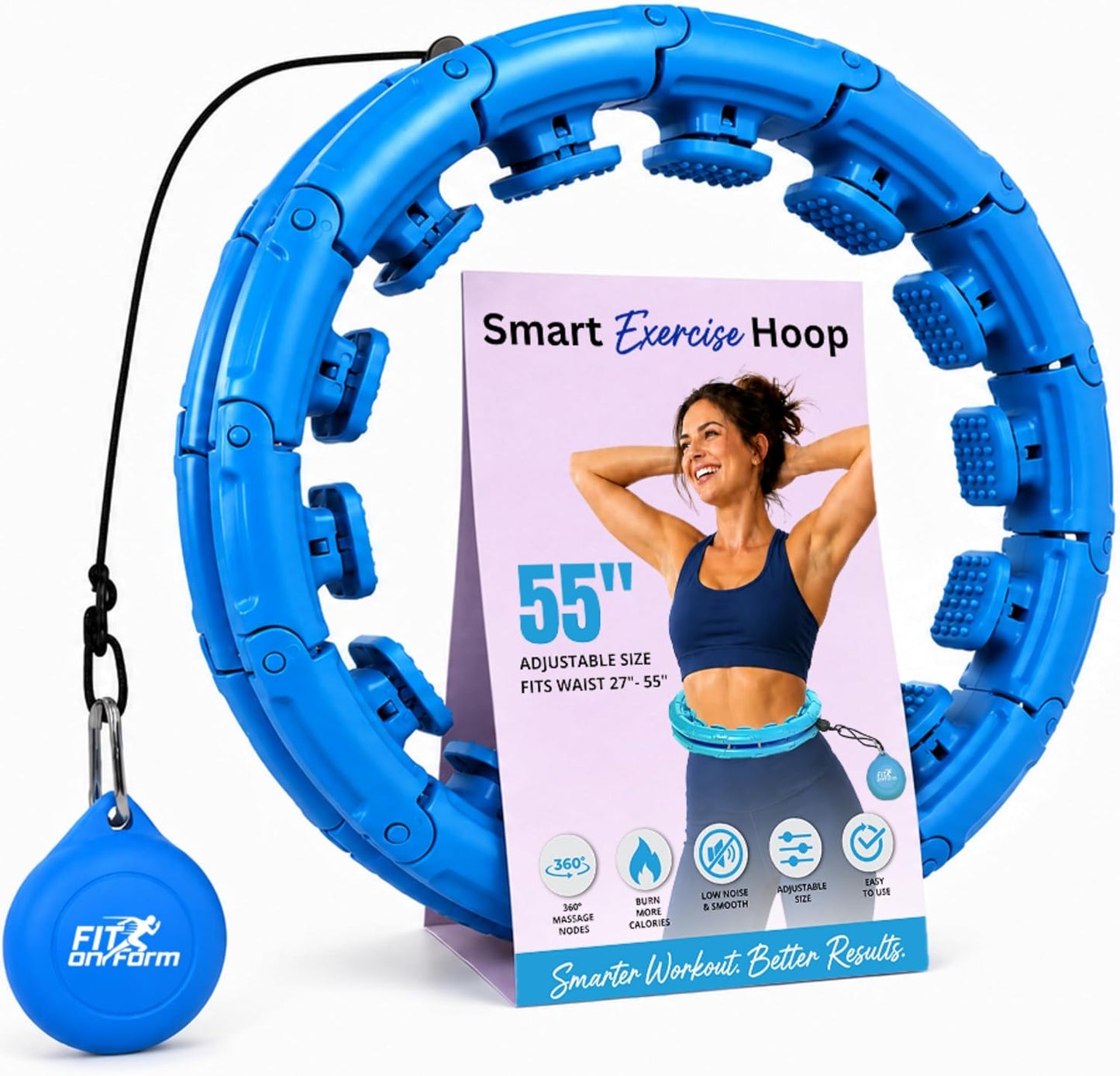 FIT ON Form Infinity Weighted Hula Hoop for Adults Weight Loss