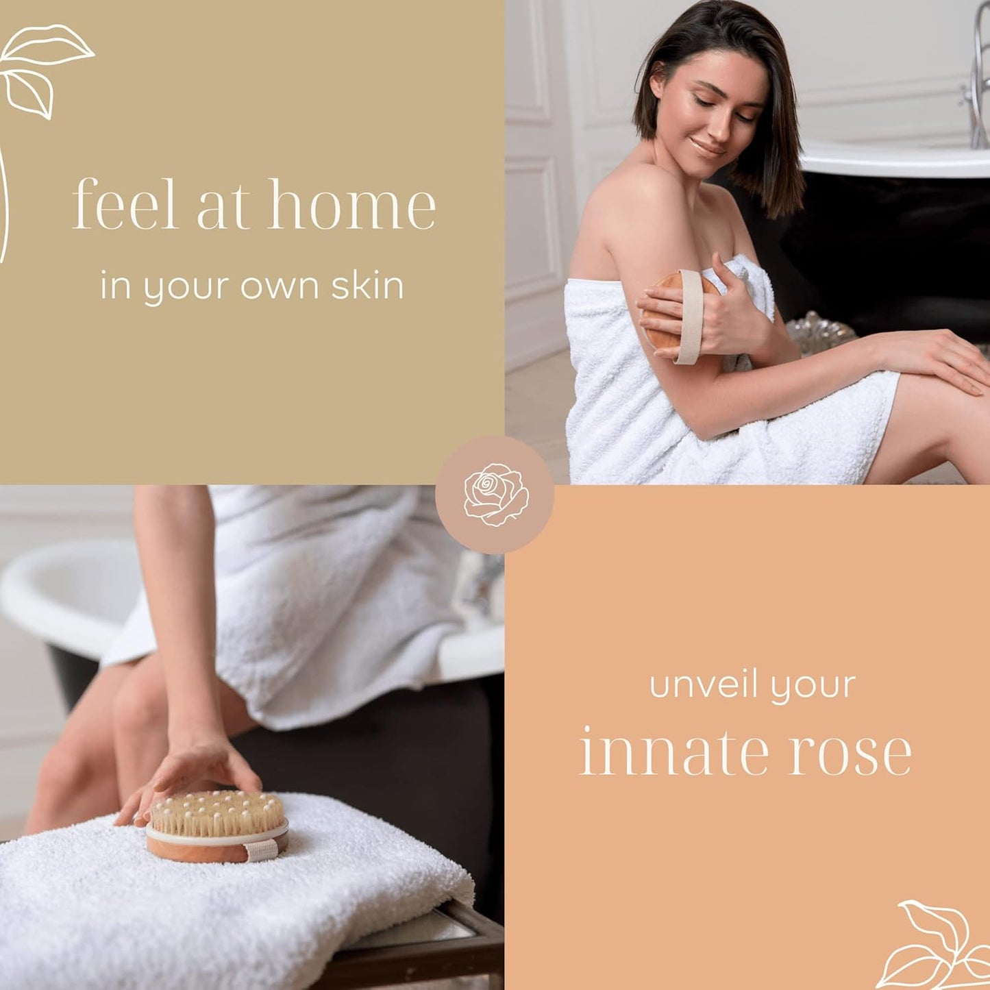 Organic Spa Exfoliation and Massage Scrub Brush with Natural Boar Bristles