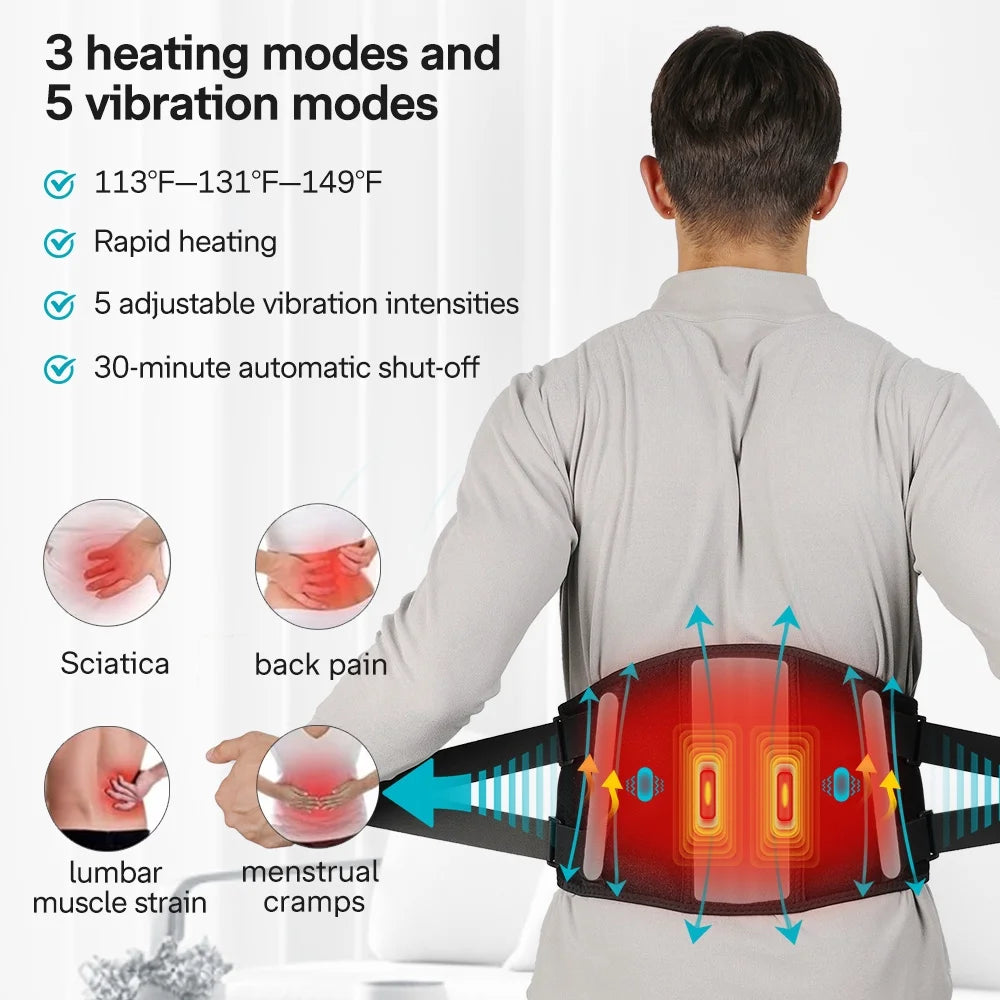 Cordless Heating Pad for Back Pain Relief, 67'' (Black)