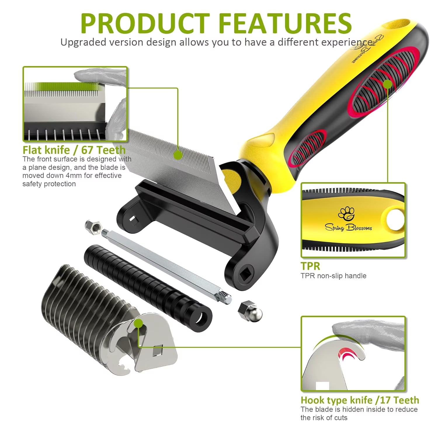 2 in 1 Professional Grooming Rake for Cats & Dogs 