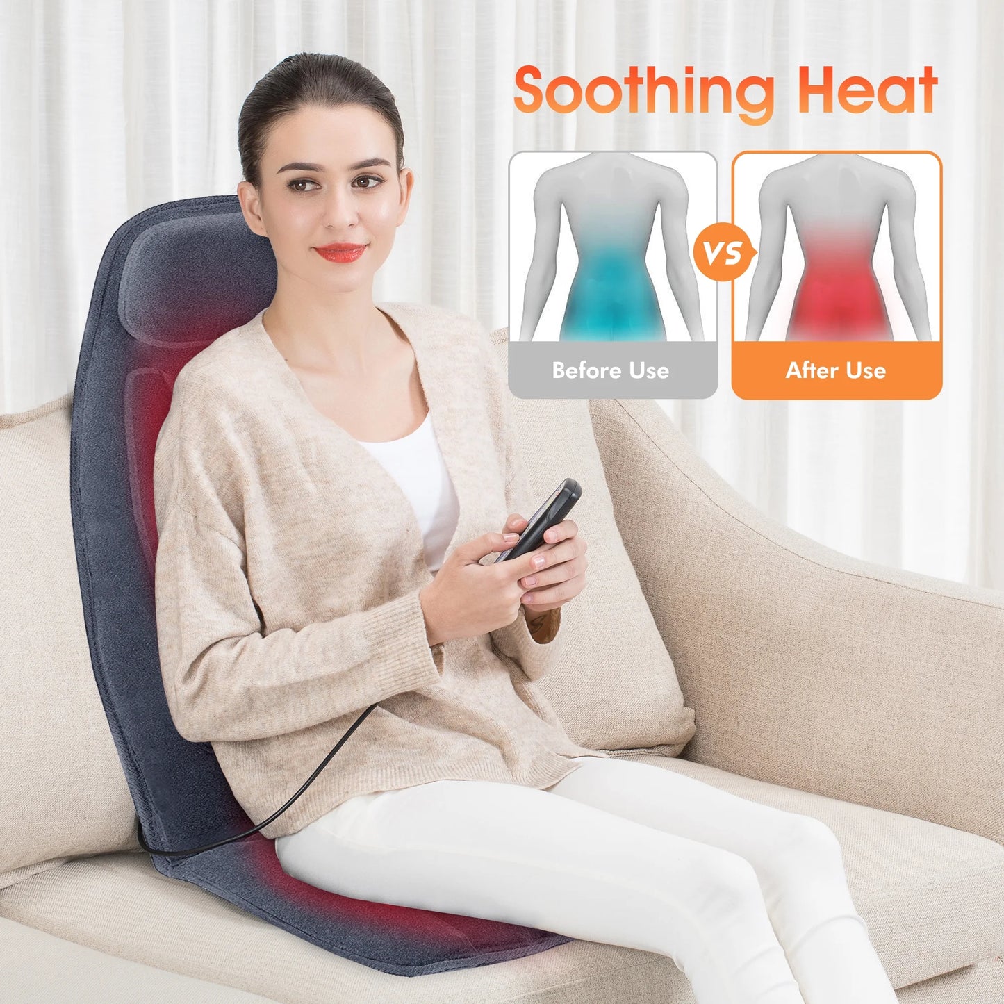 Massage Seat Cushion with 10 Vibration Motors