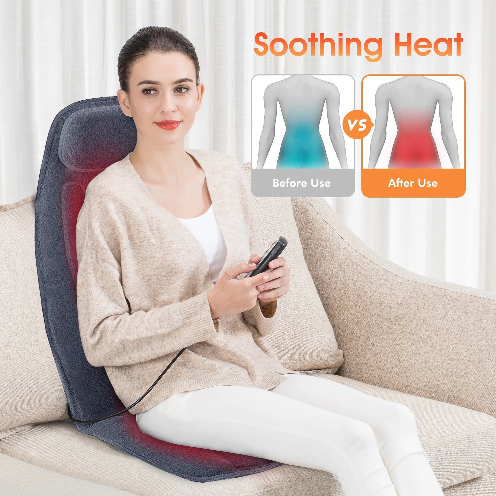 Massage Seat Cushion with 10 Vibration Motors