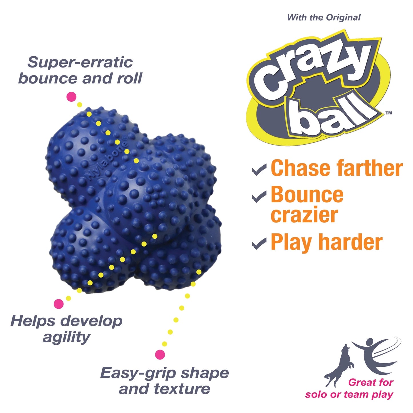 Power Play Crazy-Ball Dog Toy, Large