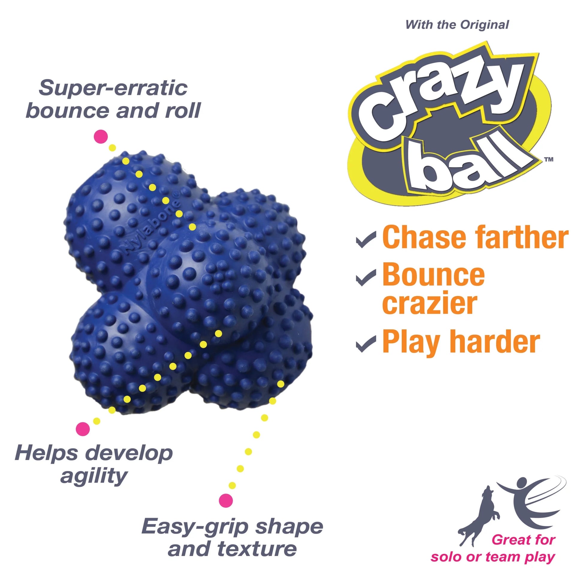 Power Play Crazy-Ball Dog Toy, Large